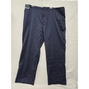 J Ferrar Mens Navy Flat Front Ultra Comfort Stretch Waistband Dress Pants 48x30